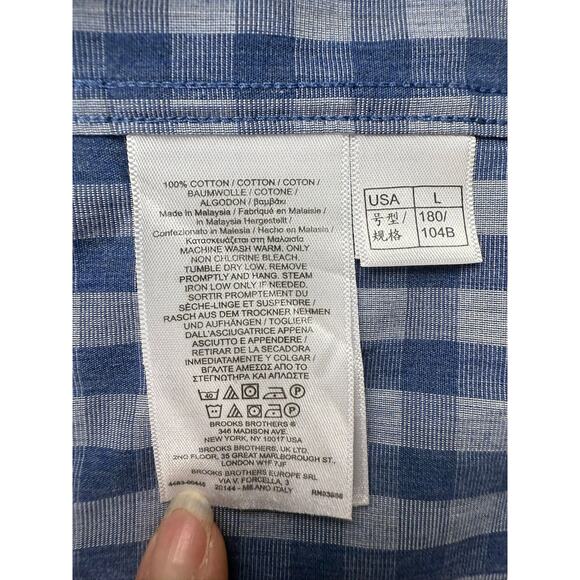 Brooks‎ Brothers Regent Button Down Shirt Men's Large Blue Plaid Colorful Preppy - Picture 5 of 11